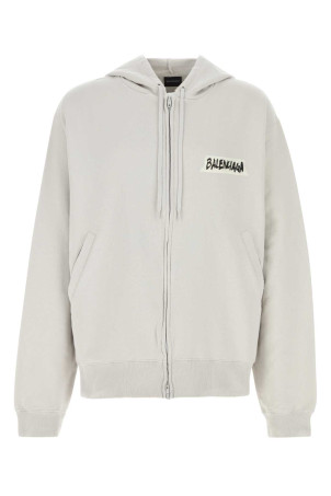 Chalk cotton sweatshirt Gray BALENCIAGA (850338TTVL7)