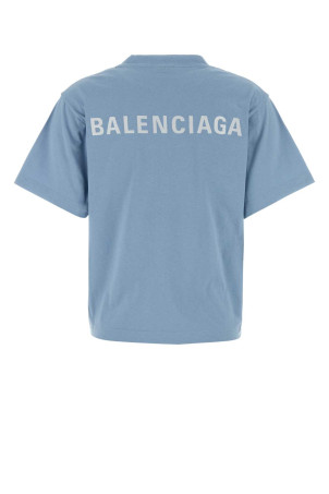 Light blue cotton t-shirt BALENCIAGA (850990TTVJ1)