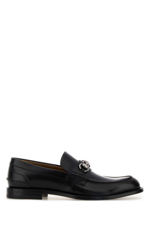 Black leather loafers Black GUCCI (851398AAFAR)