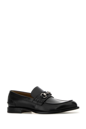 Black leather loafers Black GUCCI (851398AAFAR)