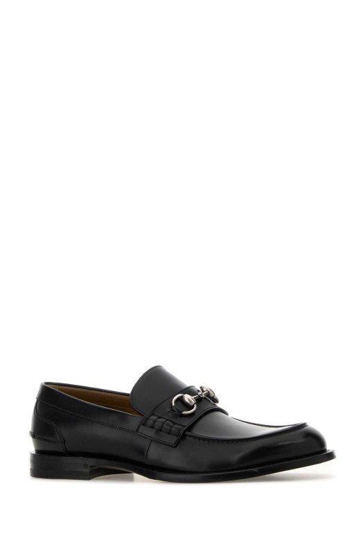 Black leather loafers Black GUCCI (851398AAFAR)