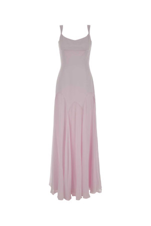 Lilac satin long dress ALEXANDER MCQUEEN (852927QEAAL)