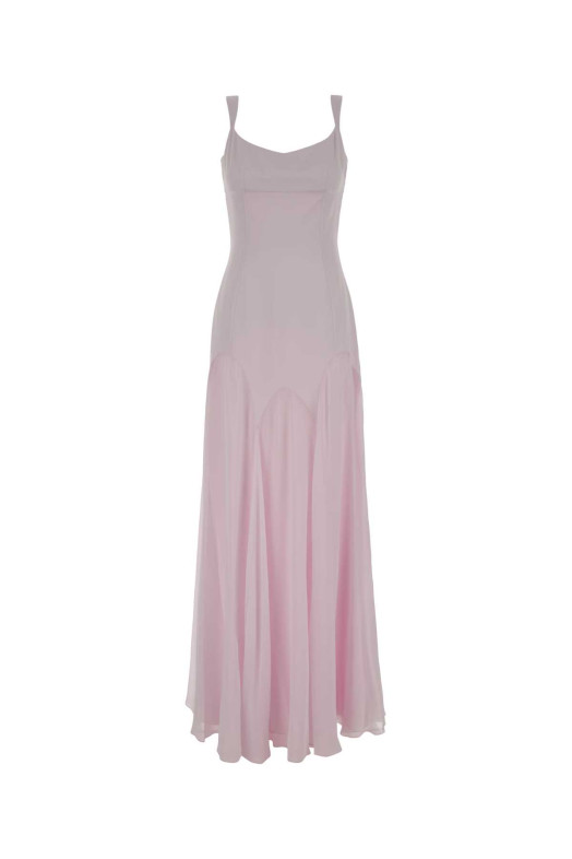 Lilac satin long dress ALEXANDER MCQUEEN (852927QEAAL)