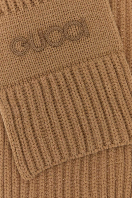 Camel wool blend scarf GUCCI (8531663GB02)