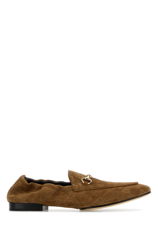 Camel suede loafers GUCCI (854414AADWE)