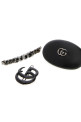 Black leather and metal hair clips set Black GUCCI (8550603HBH5)