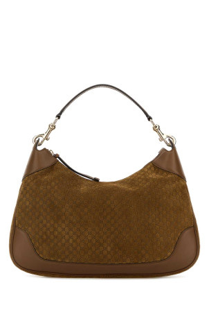 Brown suede medium Gucci B shoulder bag GUCCI (855251AAEE7)