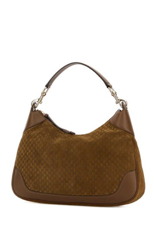 Brown suede medium Gucci B shoulder bag GUCCI (855251AAEE7)