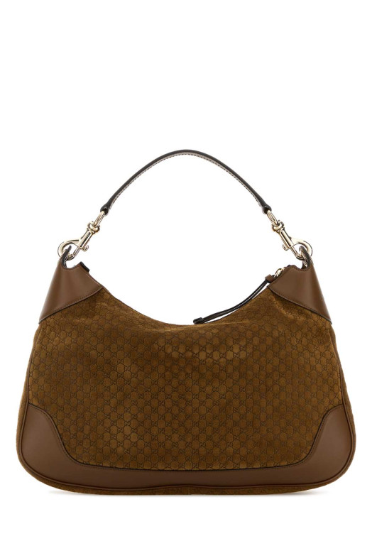 Brown suede medium Gucci B shoulder bag GUCCI (855251AAEE7)