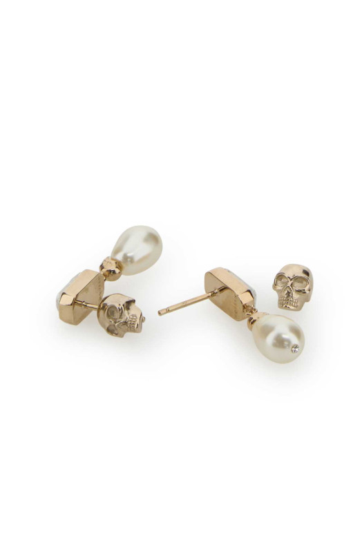Gold metal Skull earrings ALEXANDER MCQUEEN (855286J161P)