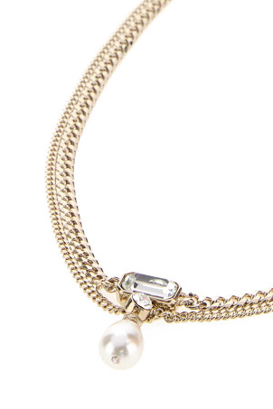 Platinum metal Skull necklace ALEXANDER MCQUEEN (855296J161P)