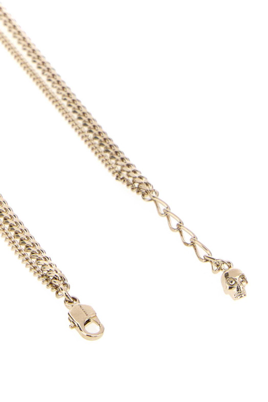 Platinum metal Skull necklace ALEXANDER MCQUEEN (855296J161P)