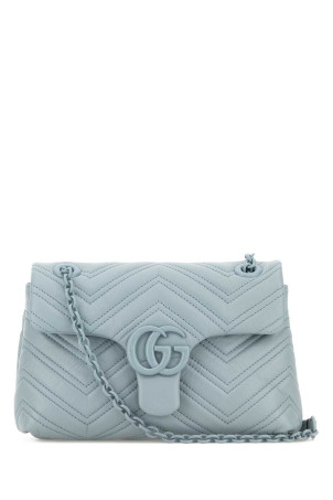 Light blue nappa leather small GG Marmont shoulder bag GUCCI (855371AAFS1)