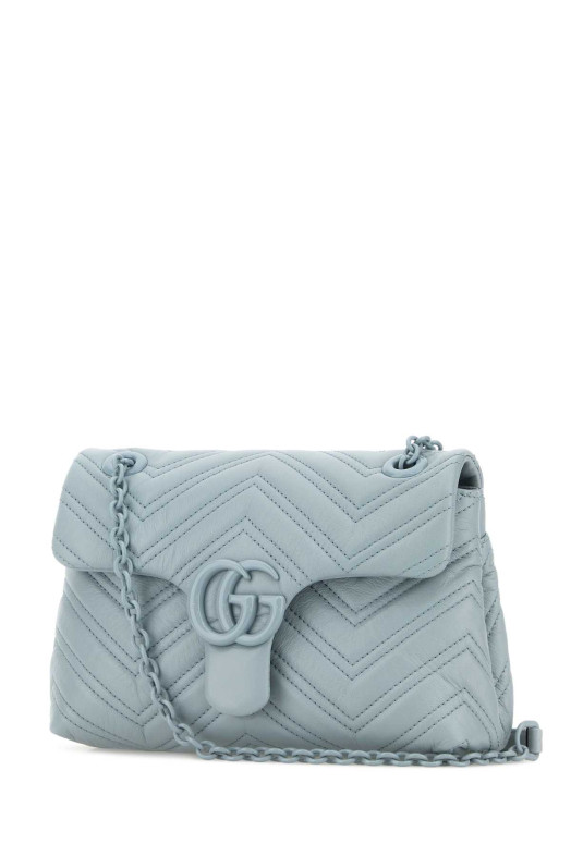 Light blue nappa leather small GG Marmont shoulder bag GUCCI (855371AAFS1)