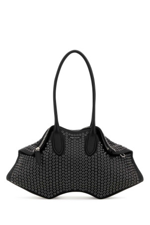 Black leather Manta shoulder bag Black ALEXANDER MCQUEEN (8559971VDXC)