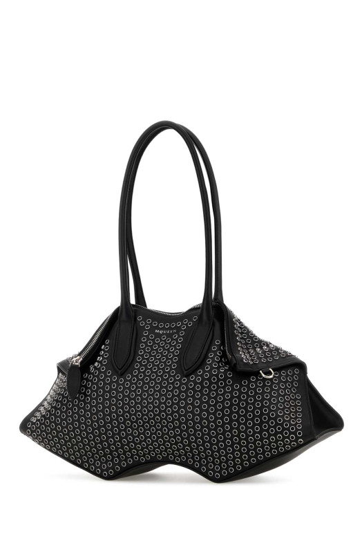 Black leather Manta shoulder bag Black ALEXANDER MCQUEEN (8559971VDXC)