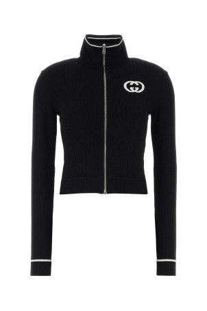 Black viscose blend cardigan GUCCI (856220XKFCZ)