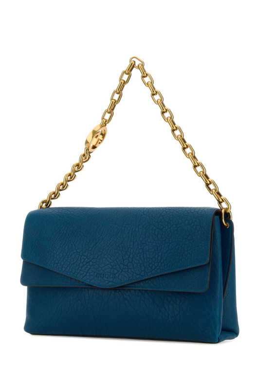 Teal green leather large shoulder bag GUCCI (857362AAF1J)