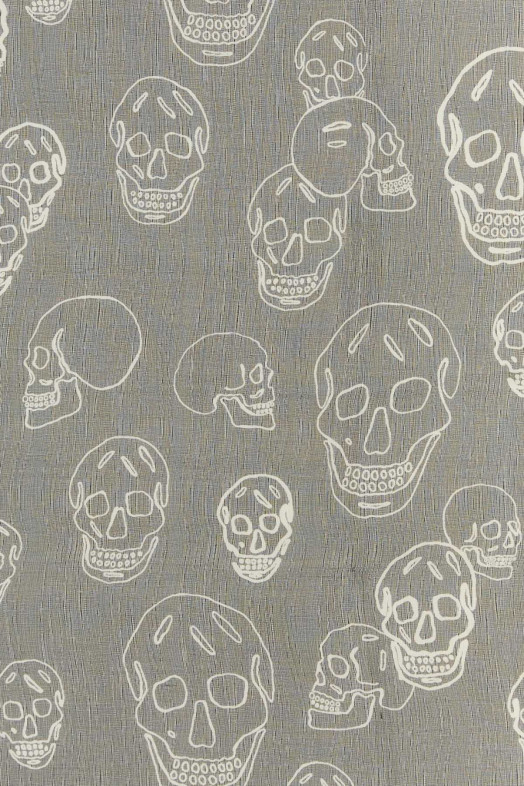 Printed chiffon foulard Black and white ALEXANDER MCQUEEN (8575553052Q)