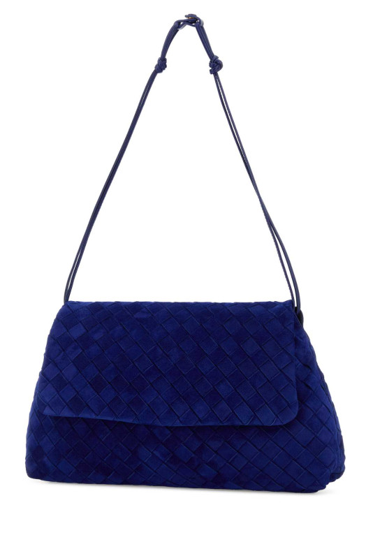 Blue suede Giorno shoulder bag BOTTEGA VENETA (857657V5ZZ0)