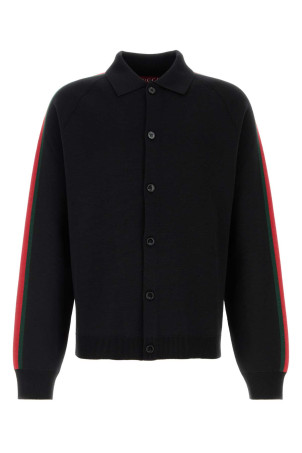 Black wool blend cardigan GUCCI (857917XKFFV)