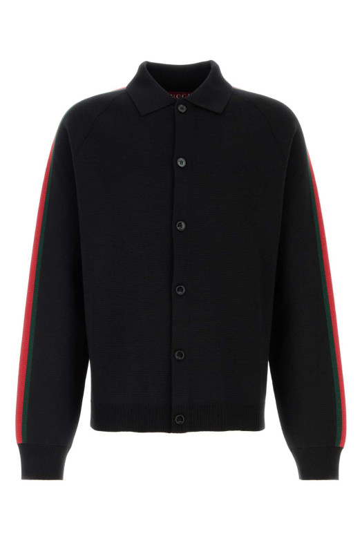 Black wool blend cardigan GUCCI (857917XKFFV)