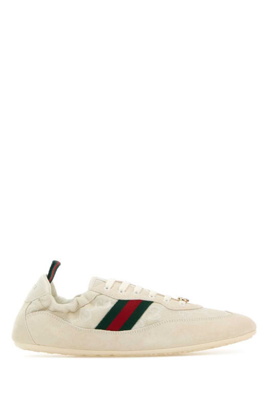 Ivory GG fabric and suede sneakers GUCCI (857963AAF2F)