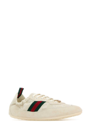 Ivory GG fabric and suede sneakers GUCCI (857963AAF2F)