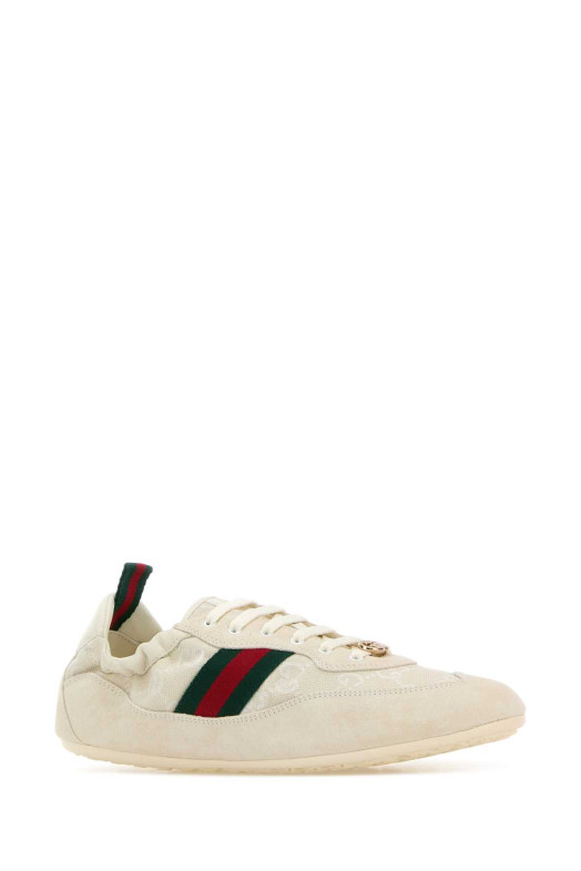 Ivory GG fabric and suede sneakers GUCCI (857963AAF2F)