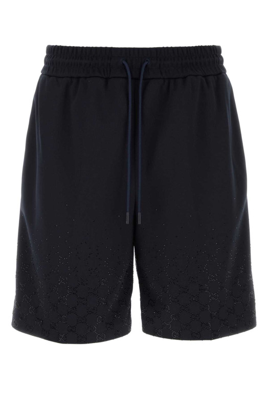 Midnight blue polyester bermuda shorts GUCCI (858176XJHML)