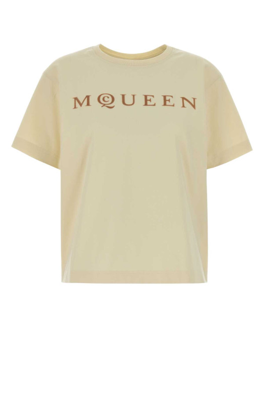 Cream cotton t-shirt ALEXANDER MCQUEEN (858325QLAE6)