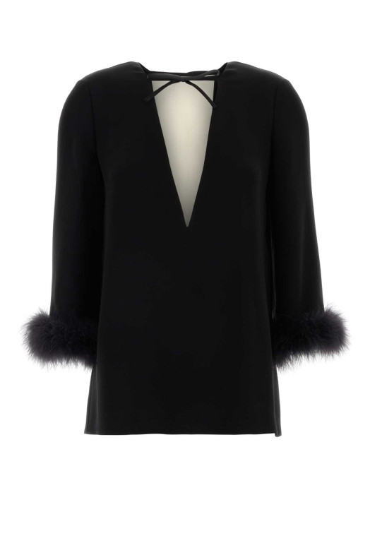 Black silk blouse VALENTINO GARAVANI (8B3AEBJ51MM)