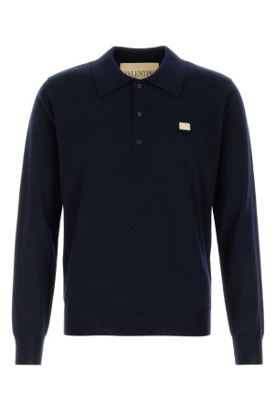 Midnight blue wool polo shirt VALENTINO GARAVANI (8V3KP04DBCJ)