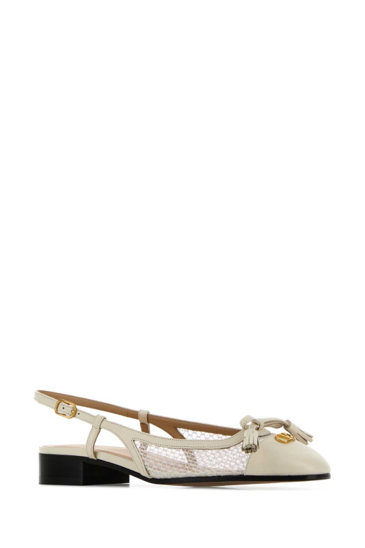 Ivory mesh and leather ballerinas VALENTINO GARAVANI (8W2S0MH0PDY)