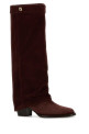 Burgundy suede Minerva boots FENDI (8W8566QK9)