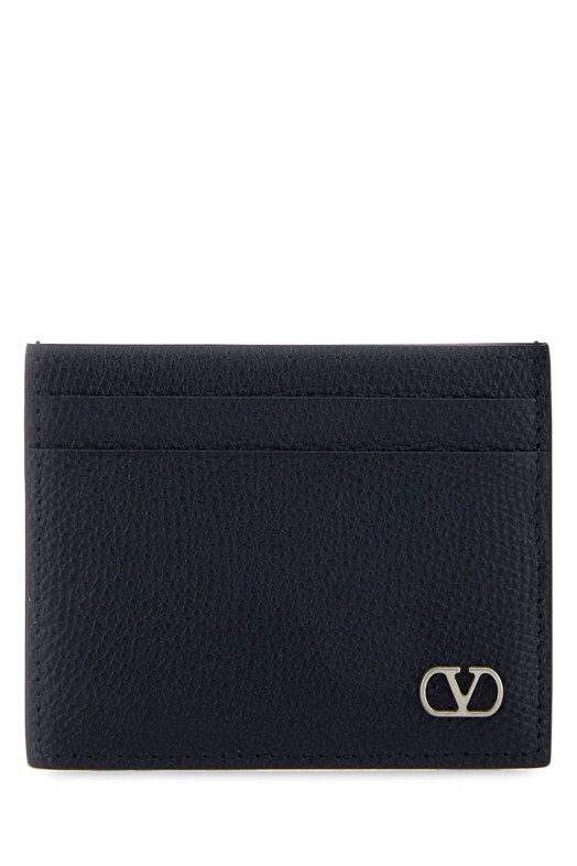 Midnight blue leather VLogo Signature card holder VALENTINO GARAVANI (8Y2P0AP4UAG)