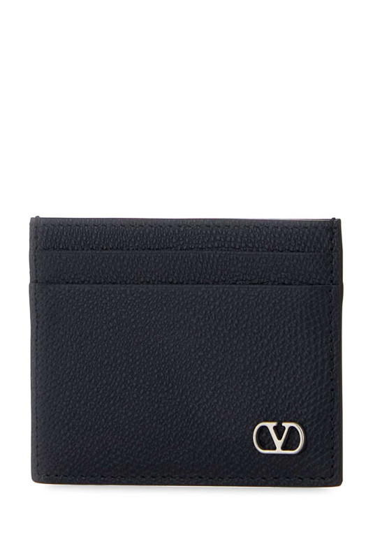 Midnight blue leather VLogo Signature card holder VALENTINO GARAVANI (8Y2P0AP4UAG)