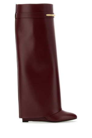 Burgundy leather Shark boots Red GIVENCHY (BE703XE1J7)