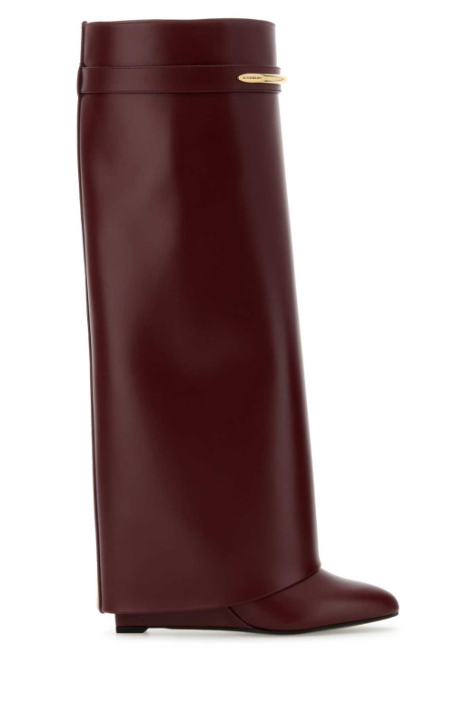Burgundy leather Shark boots Red GIVENCHY (BE703XE1J7)
