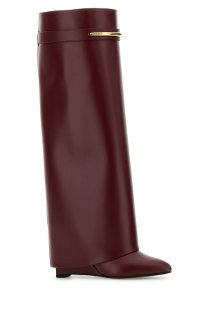 Burgundy leather Shark boots Red GIVENCHY (BE703XE1J7)