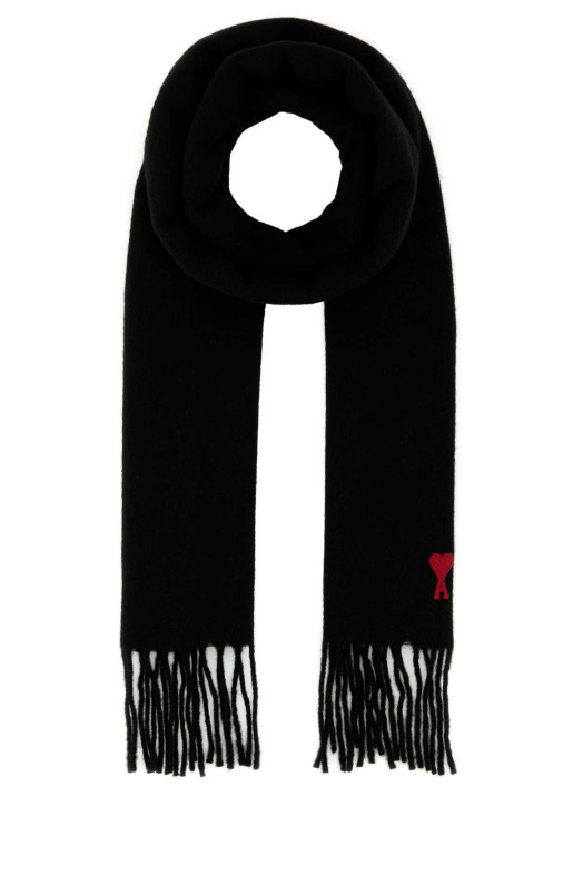 Black wool scarf AMI (BFUSF405334)