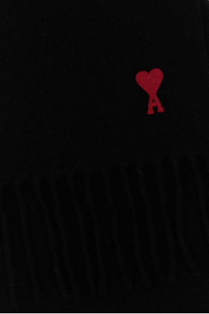 Black wool scarf AMI (BFUSF405334)