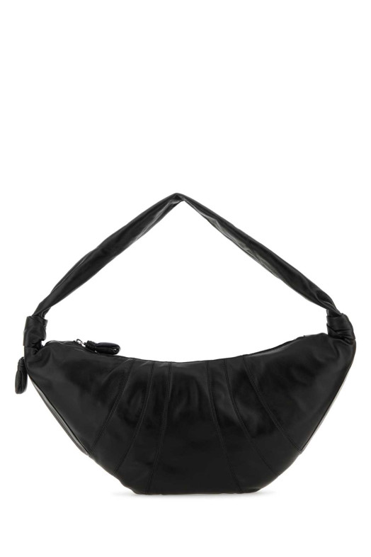 Black nappa leather large Croissant shoulder bag LEMAIRE (BG0000LL095)
