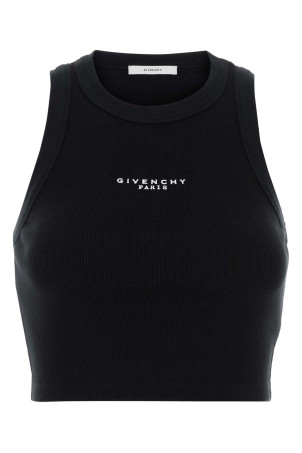 Black stretch cotton crop-top GIVENCHY (BW70FNP7BR)