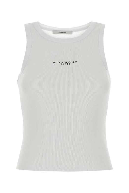 White stretch cotton tank top White GIVENCHY (BW70FPP7BR)