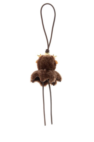 Brown shearling and metal Fawnie keyring Brown LOEWE (C621232XR5)