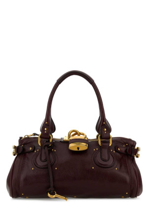 Aubergine leather Paddington shoulder bag CHLOE (CH25WS802P75)