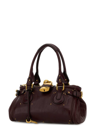 Aubergine leather Paddington shoulder bag CHLOE (CH25WS802P75)