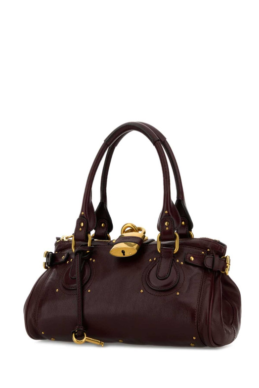 Aubergine leather Paddington shoulder bag CHLOE (CH25WS802P75)