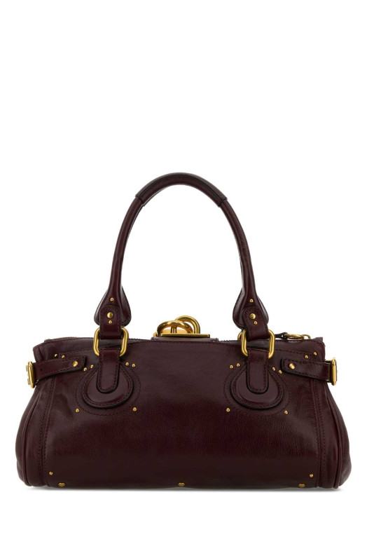 Aubergine leather Paddington shoulder bag CHLOE (CH25WS802P75)